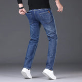 Men Fashion Straight Jeans Men 2026 New Stretch Slim Fit Pants Comfortable Soft Business Denim Trousers Male Brand Clothing