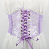 Fashion Women Waist Corset Flower Embroidery Elastic Waistband Black White Red Pink Wide Lace Slimming Body Belts Cummerbunds