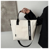 Trending Women Waterproof Nylon Tote Bag Large Capacity Lightweight Crossbody Bag for Student Work Travel Gym