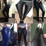 High-Waist Faux Leather Pants Yoga Casual Trousers High Elasticity Four-Season Wearable Long Pants Base Layer Pants