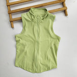 Zip Up Training Vest, Sleeveless Quick Dry Top for Gym, Running & Yoga, Casual Outer Wear