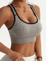 Women's Seamless Sports Bra Set, 3 Colors Racerback Workout Yoga Top with Back Cutout, Breathable Gym Fitness Crop Top