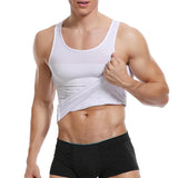 Men Slimming Body Shaper Abdomen Reducer Underwear Tank Top Sleevelss Wide Strap Shapewear Fitness Posture Correct Belly Abdominal Fat Reducer Vest Breathable Soft Waist Trainer S-3XL