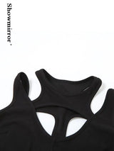Gothic tops Y2k clothes sexy spicy hollow out bodysuit nigh clubwearr ashion women's patchwork slim fitting jumpsuit top tees