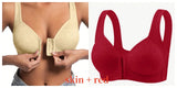 Women's Bra Wire-Free Front Closure Solid Color Full Coverage Fixed Cups More Considerate for Middle-Aged And Elderly Individual