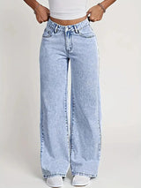 2026 New American Fashion Women's Loose Casual Wide Leg Straight Denim Jeans Baggy Streetwear Pants All Season Trousers