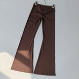 Women's Cross Waist Flare Pants - Booty Lifting Yoga Tights with Ruffle Detail, Quick Dry Wide Leg for Fall Workouts