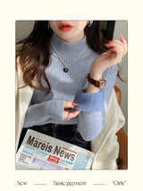 Women's Turtleneck Sweater Winter 2026 Retro with Velvet Lining Thickened Inner Wear Thermal Knitting Bottoming Shirt Pullovers