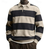 2026 New Striped Graphic Polo Shirts For Men Fashion Autumn Long Sleeve 3D Printed Golf Polo Casual Oversized Business Tops