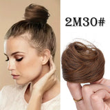Elegant Synthetic Hair Bun for Women Soft Comfortable Chignon Style Elastic Rubber Band Scrunchy Updo Hairpiece
