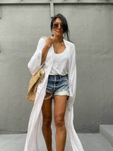 Solid Beach Cover Up Women Self Belted Wrap Kimono Dress Swimsuit 2025 New Robe Summer Beachwear Factory Supply
