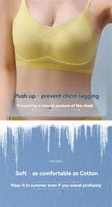 Ultra-Thin Breathable Ice Silk Top Bra Women's Seamless Back Halter Vest Wrap Bra Small Chest Together
