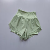 Summer Women's High-Waisted Sports Shorts Mesh Breathable Double-Layer Quick-Dry Gym Fitness Running Cycling Yoga Shorts