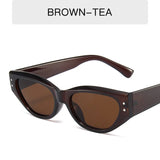 Retro Cat Eye Sunglasses Women Vintage Small Eyewear Women Men Rivet Sun Glasses Female Luxury Brand Eyewear UV400