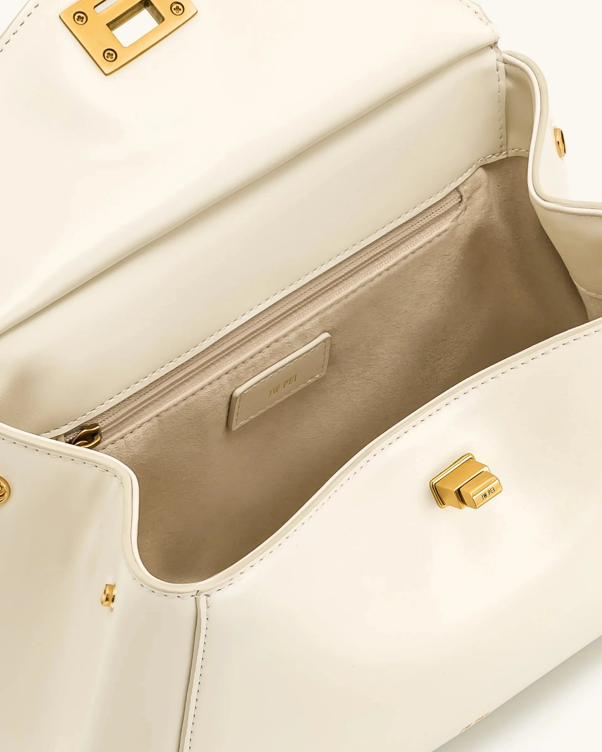 JW PEI Lucia Top-Handle Bag Luxury Designer Crossbody Shoulder Bag for Women Elegant Turn Lock Vegan Leather Messenger Purse