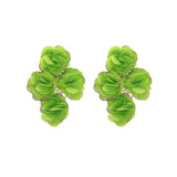 Chiffon flower multi-layer earrings, summer beach vacation style exaggerated earrings design, light luxury, niche