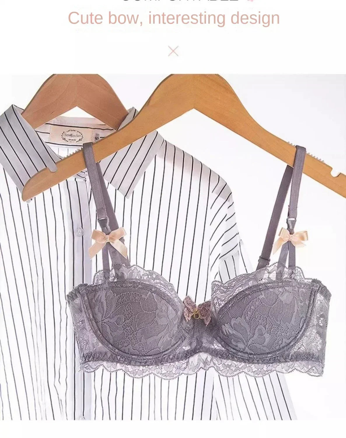 MOYISU French Romantic Lace Comfortable Breathable セクシー Tushy Slim Bra Collection Pure Desire Girls Push Beautiful Underwear SET