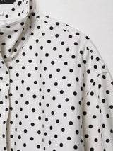 HH Woman Autumn Long Sleeves Turtleneck Zipper With Pockets Drawstring Casual Coats Women Fashion Polka Dot Printed Jacket