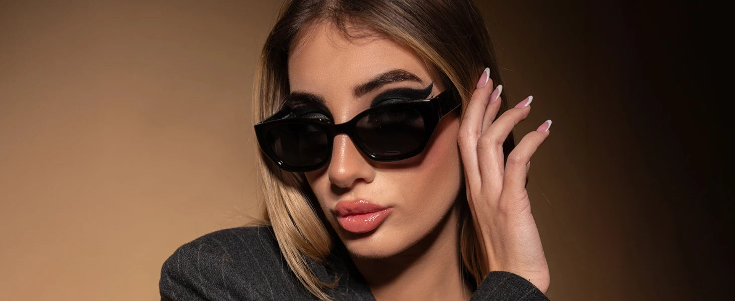 ZENOTTIC Cat Eye Narrow Retro Sunglasses for Women Polarized UV400 Sun Glasses for Small Face Trendy Shades
