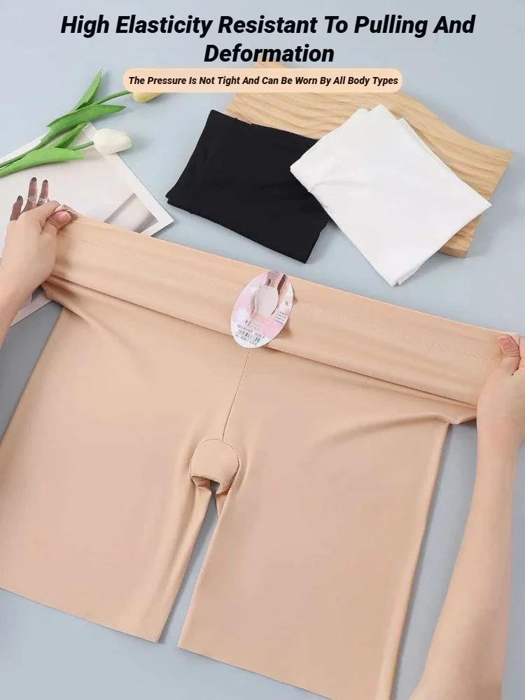 Seamless High Waist Shorts Panties For Women Tummy Control Hip Lift Ice Silk Safety Pants Sports Underwear Boyshorts Boxer