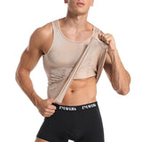 Men Slimming Body Shaper Abdomen Reducer Underwear Tank Top Sleevelss Wide Strap Shapewear Fitness Posture Correct Belly Abdominal Fat Reducer Vest Breathable Soft Waist Trainer S-3XL