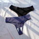 3 Pcs Seamless Ladies Ribbed Cotton Thong Simple Women's Low Waist Bikini Briefs Sports Girls Underwear Plus Size