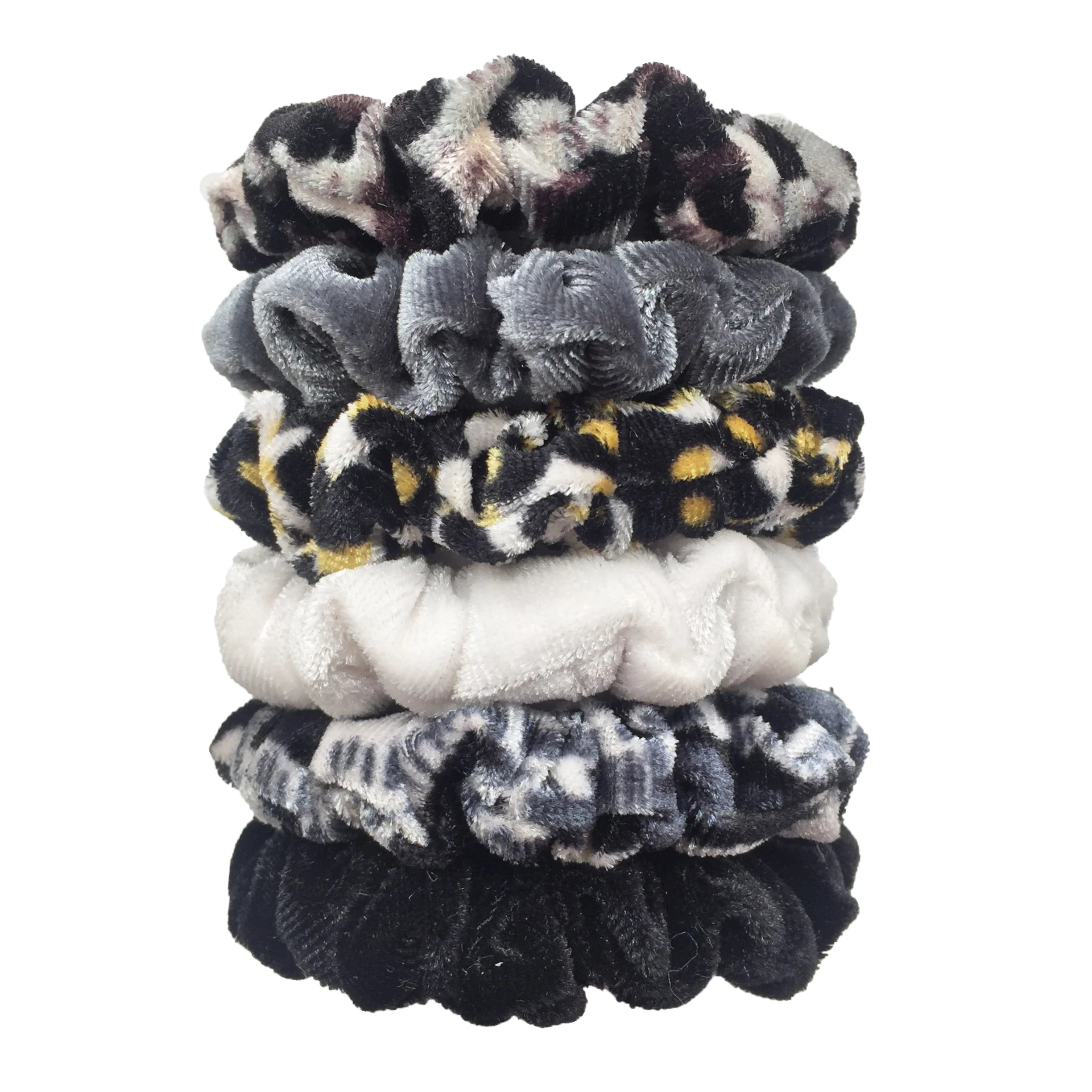 24/50/6pcs Scrunchies Women Velvet accessoires for boutique Cute Leopard High Quality Elastic Headwear Ponytail Hair Tie