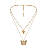 Vintage Butterfly Necklace Women Golden Stainless Steel Blade Snake Chains Aesthetic Charms Choker Women jewelry Gift To Mujer