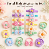 12PCS New Cut Hair Ties Princess Sweet Flower Bow Girls Women Elastic Hair Bands Hair Accessories Headwear Scrunchies 2030