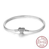 Bracelet Original 925 Sterling Silver Charm Bracelet 17-20CM Love Heart Pave Zirconia Bracelet for Women DIY Charm Jewelry Gifts