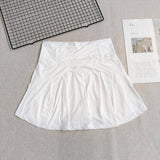 Women's High Waisted Cooling Ice Silk Skort - Quick-Dry, Anti-Exposure, Side Pockets, UV Protection for Yoga Running Fitness