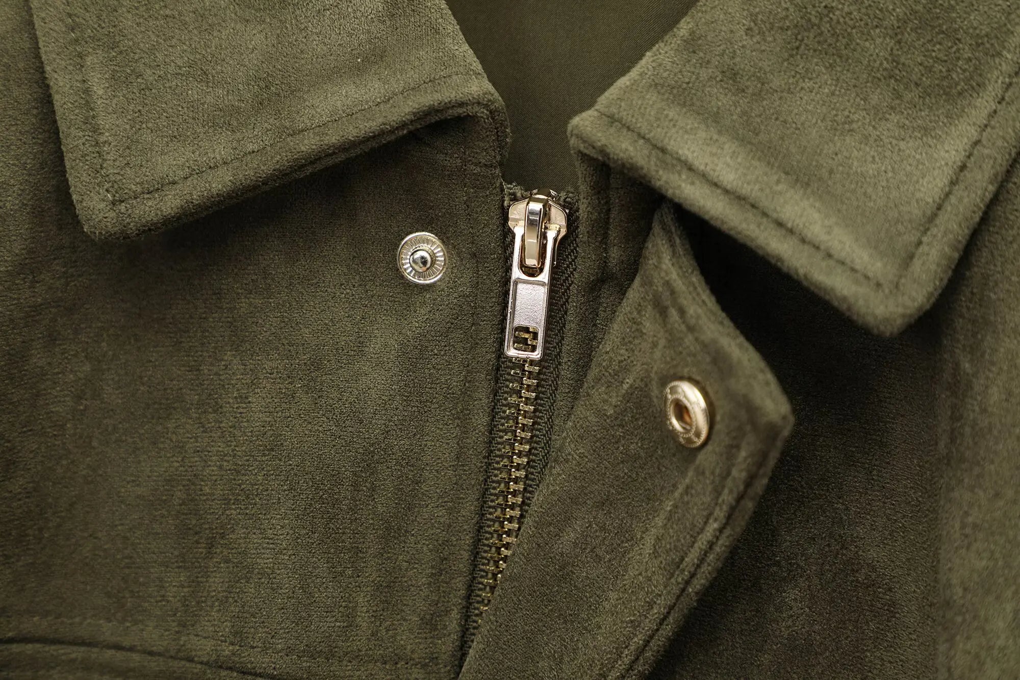 HH Women Brown Green Suede Jacket Loose Casual Bomber Coat Lapel Zipper Long Sleeve Jackets Vintage Lady Motorcycle Outwears