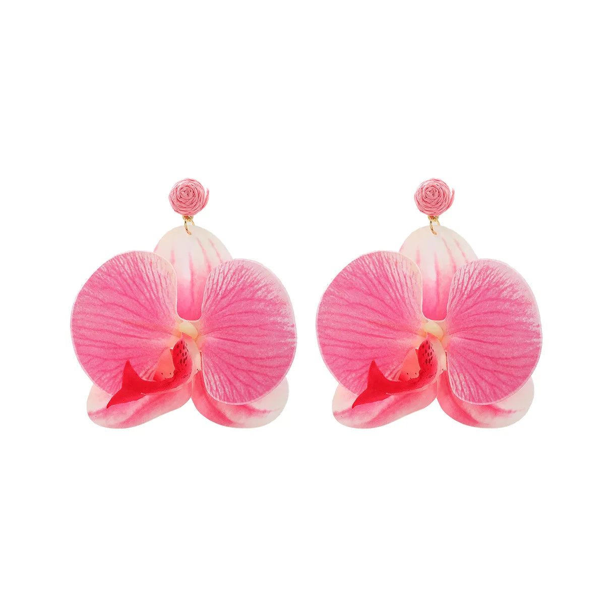Chiffon flower multi-layer earrings, summer beach vacation style exaggerated earrings design, light luxury, niche