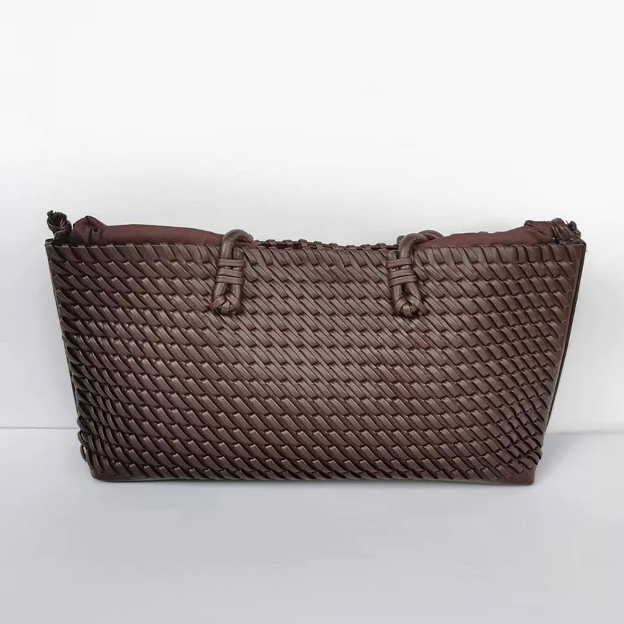 new niche commuting woven hand-held shoulder bag, fashionable and versatile, super large capacity tote bag