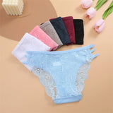 3PC/Set Women's Sexy Floral Lace Panties Low Rise Hollow Out Briefs Transparent Underwear Female Elastic Straps Soft Lingerie