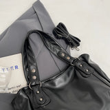 Retro Brand Roomy Shoulder Bag Female Luxury Solid Color Classic Crossbody Bag Large Capacity Style Soft PU Leather Tote Bag