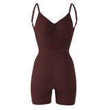 Flarixa Women's Low Back Seamless Bodysuit Tummy Control Hip Lifter Full Body Shaper Backless Shapewear Jumpsuit Slim Corset