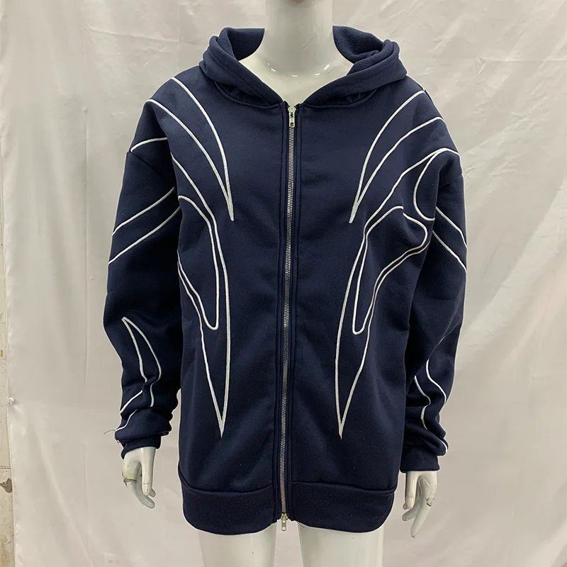 Women Graphic Zip Up Hoodie Oversized Hooded Sweatshirt Line Print Long Sleeve Casual Streetwear Autumn Jacket 2026 Hot New Plus