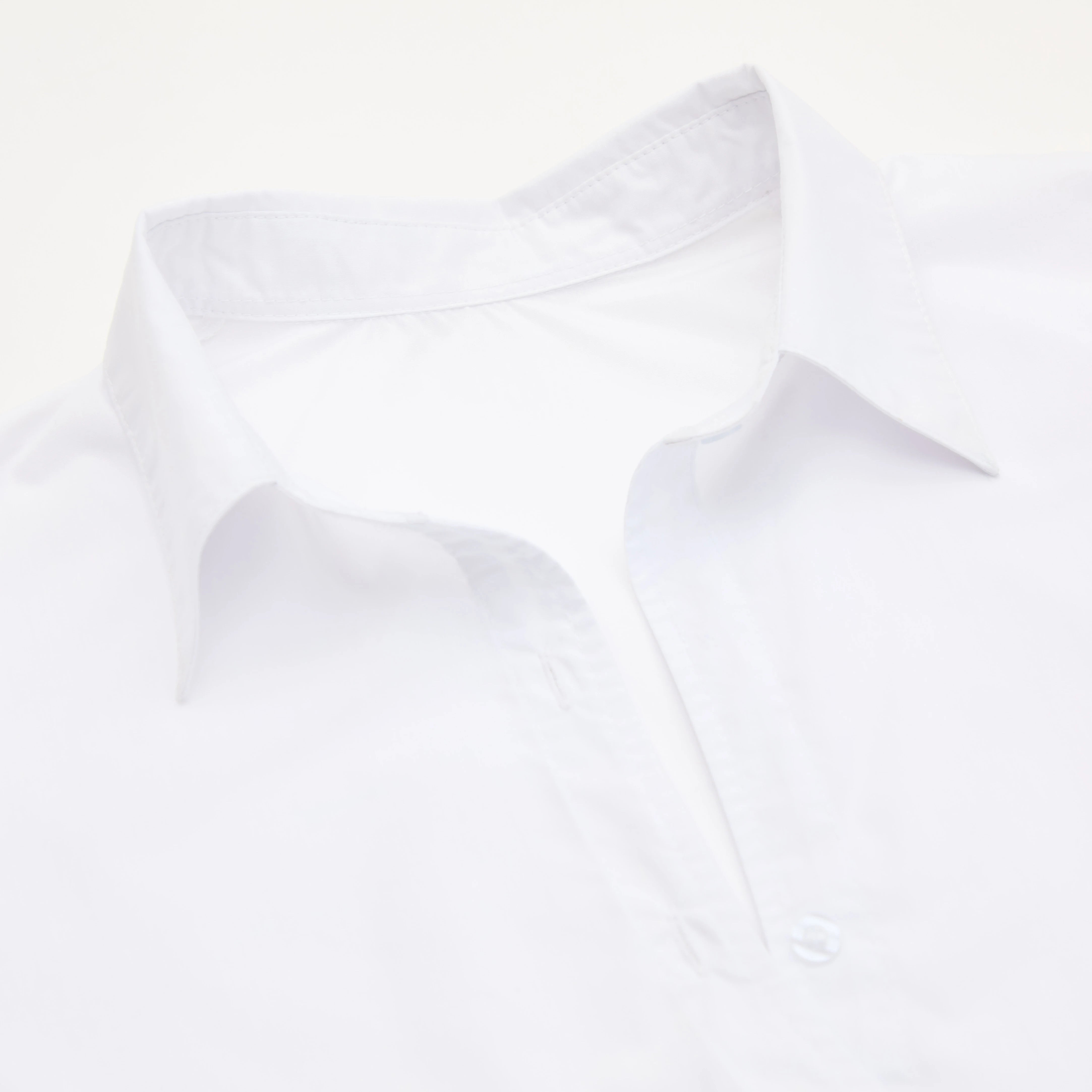 New Women's Fashion Casual Polo Neck Bow Tie up Short Edition Double Breasted Poplin Shirt