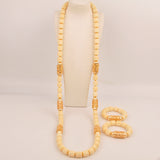 32inches 2Layers orange artifinal nigerian coral bead jewelry set wedding