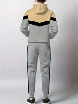 The new men's set for Spring and Autumn 2025 features a casual fashionable and comfortable 3D striped pattern print