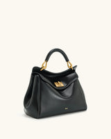 JW PEI Lucia Top-Handle Bag Luxury Designer Crossbody Shoulder Bag for Women Elegant Turn Lock Vegan Leather Messenger Purse