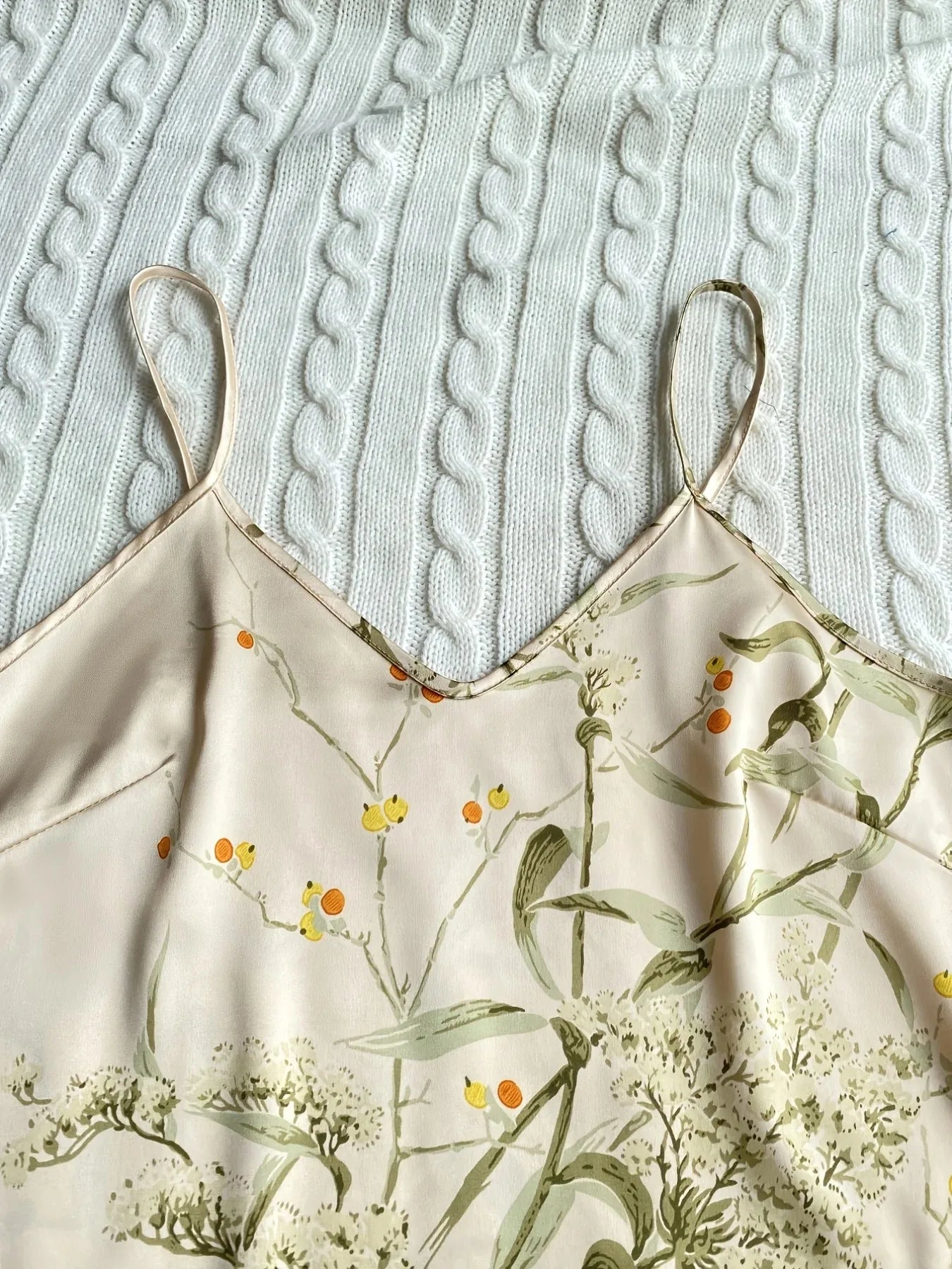 Elegant Floral Print Cami Tops Ruffle Hem Shorts Pajama Set  Women's Sleepwear Loungewear
