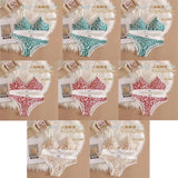 1/3/8Pcs Seamless Bra Set Low Waist Panties Leopard Bralette Sexy Lingerie Set Vneck Sport Brassiere Female Cotton Underwear Set