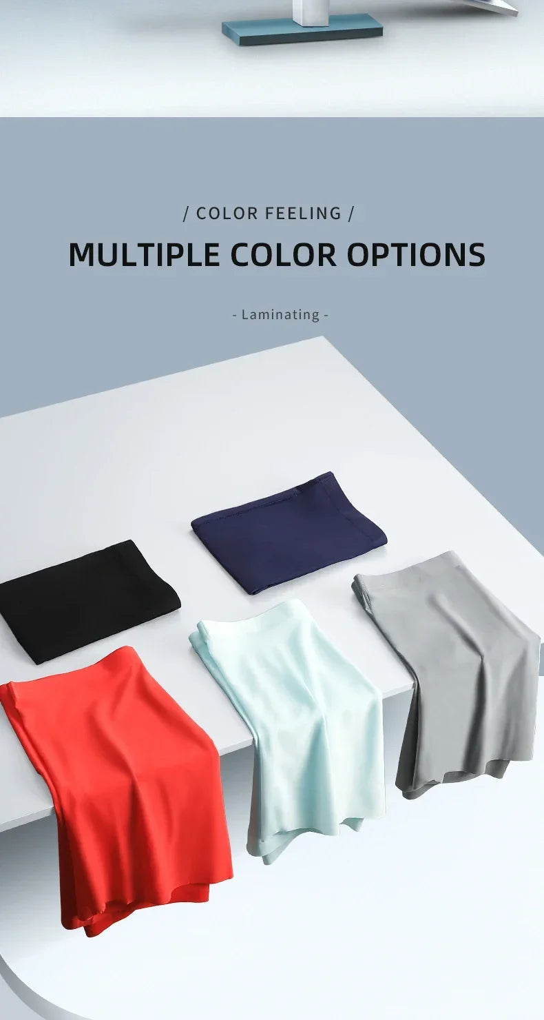 Men's underwear, men's 3D punched ice silk four-cornered pants, seamless thin, flat-cornered pants, extended sport, summer