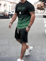 2024 New Summer Street Men's Suit Sportswear Men's Oversized Clothing 3D Print T-Shirt Shorts Men's Simple Clothing Fashion Suit