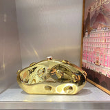 Acrylic Shell Shape Clutch Bag Gold Silver Blue Women Evening Party Cute Metal Shiny Purse Handbag 2025 Wholesale Clutch Bags