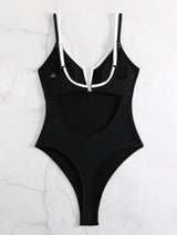 2026 Sexy Strappy Swimsuit One Piece Black Swimwear Female Solid Bathers Bathing Swimming Swim Suit Beachwear
