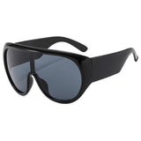 INS Popular Oversized Pilot Sunglasses Women Fashion Luxury Big Frame One Piece Gradient Sunglasses Retro Classic Thick Shades