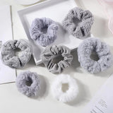 7/21 Pcs/Set Women Hair Scrunchies Set Plush Solid Hair Band for Girls Ponytail Holder Rubber Bands Hair Ties Hair Accessories